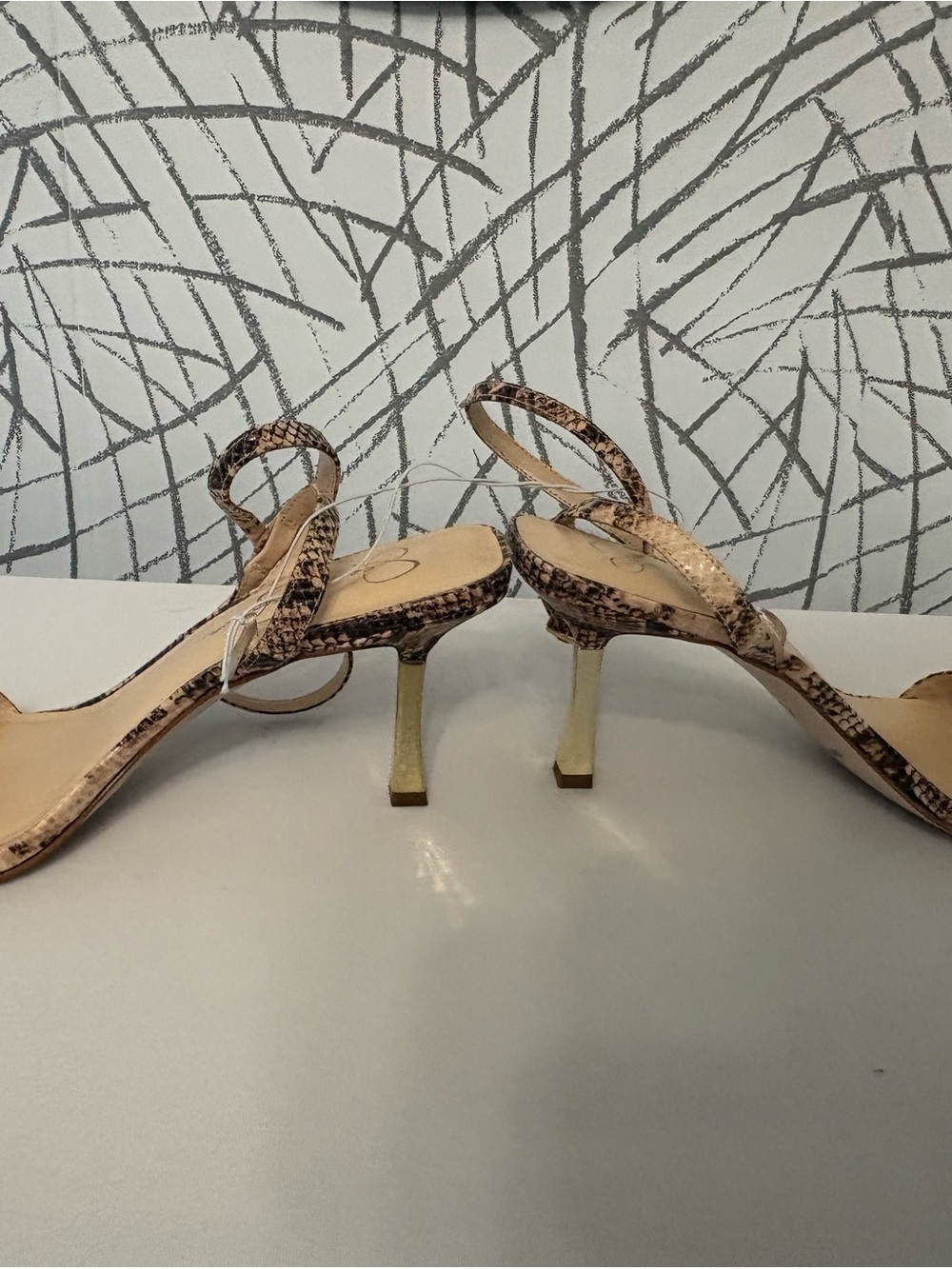 Jessica Simpson Neutral Snake-Print Ankle-Strap Sandals - Picture 9 of 10